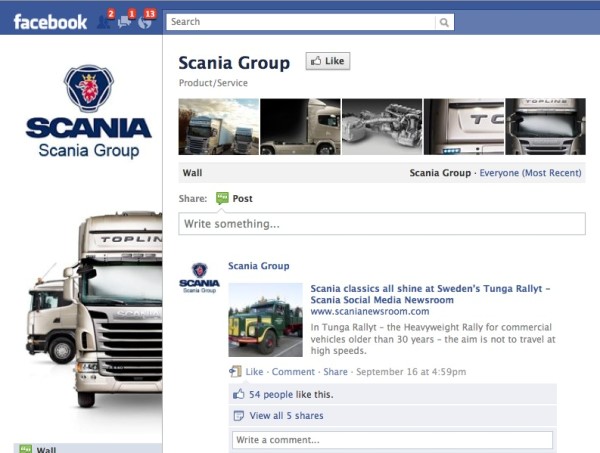 Facebook B2B Scania 