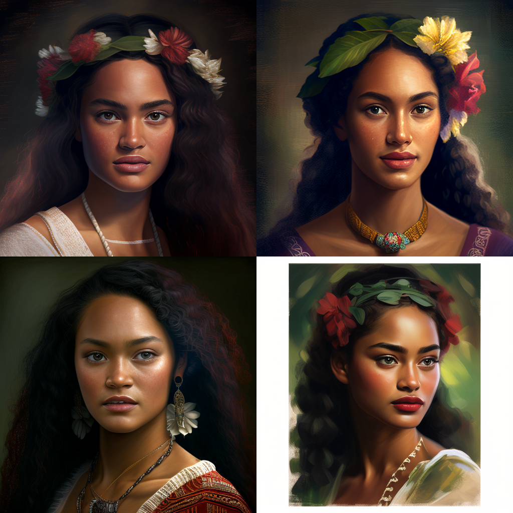 Portrait of a beautiful tahitian woman en version 4
