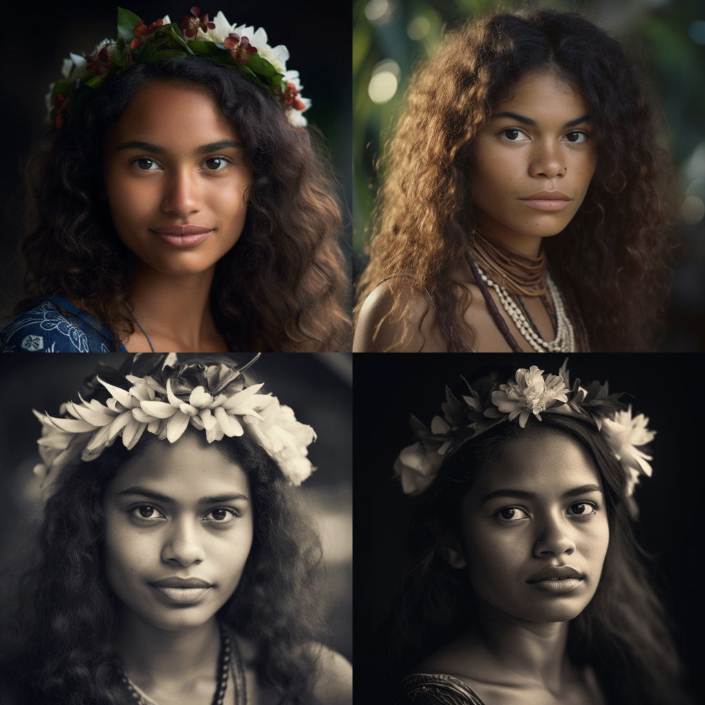 Portrait of a beautiful tahitian woman en version 5