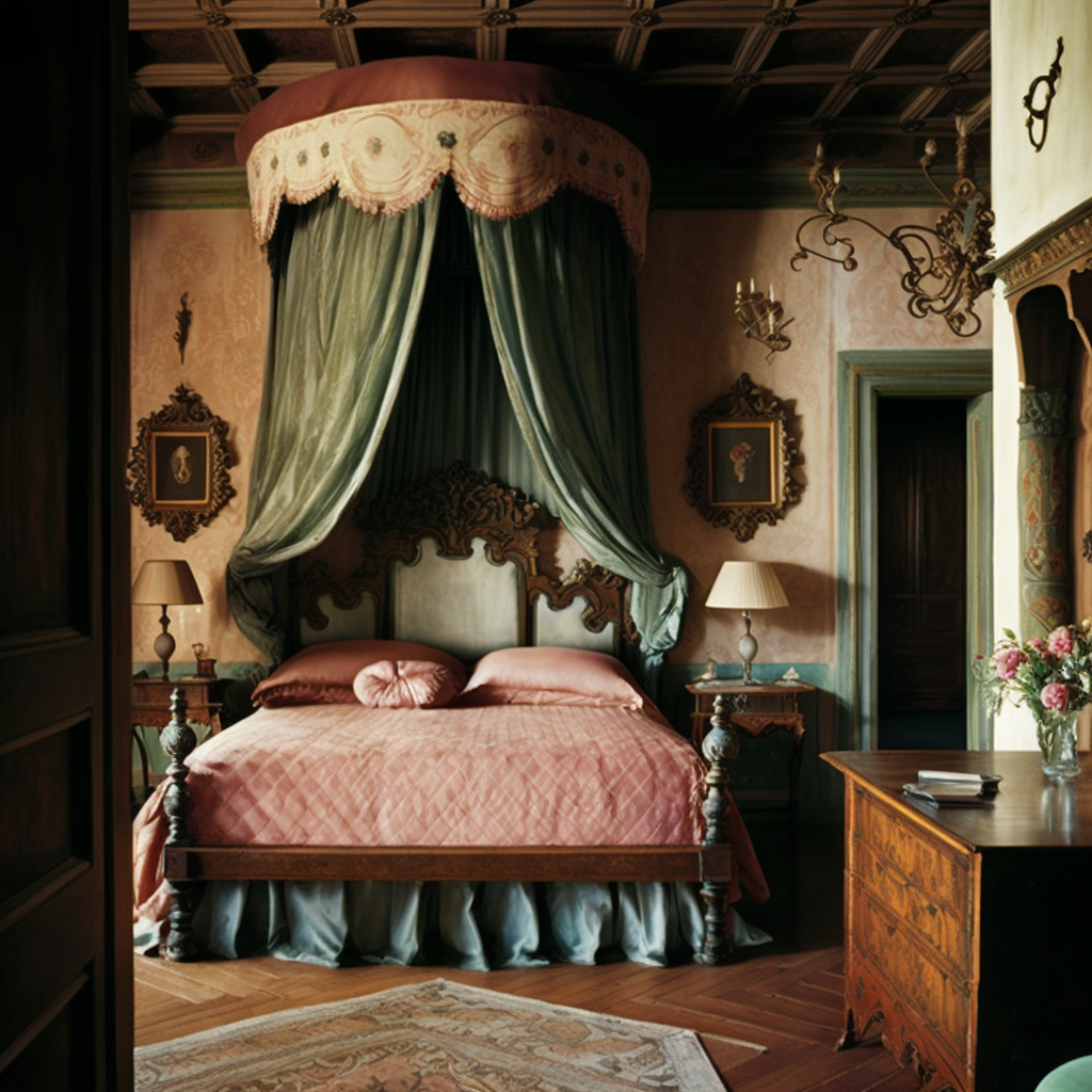 Chambre à coucher XVIIIème style italien