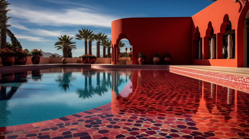 Piscine dans une villa de style marocain