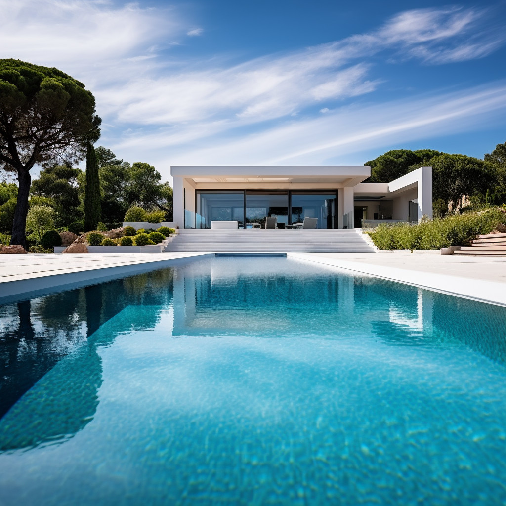 Piscine dans une villa moderne du sud de la France