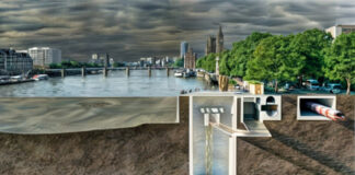 Illustration du projet de super égout de Londres