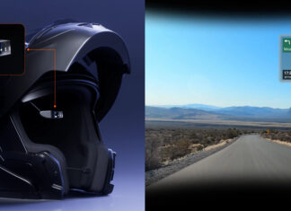 EyeLights : Transformez votre casque de moto en cockpit de chasse EyeLights - Affichage tête haute pour casque de moto